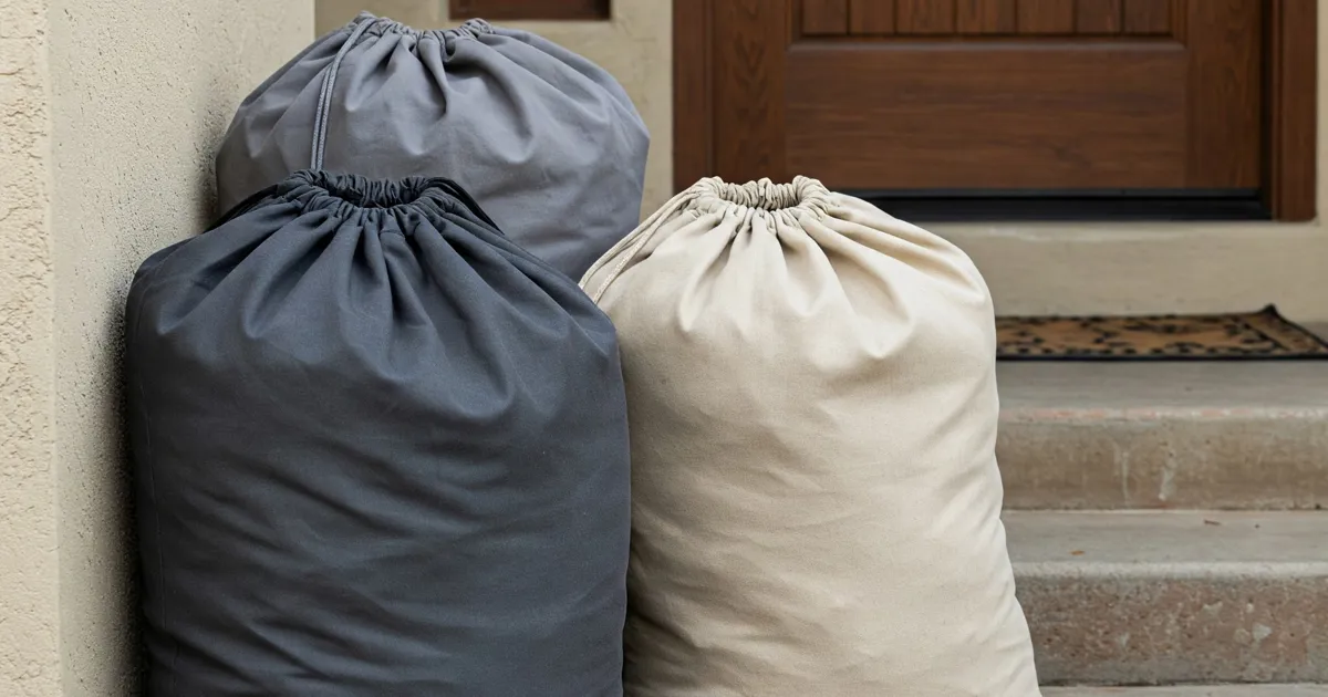 Grey Tan Laundry Bags